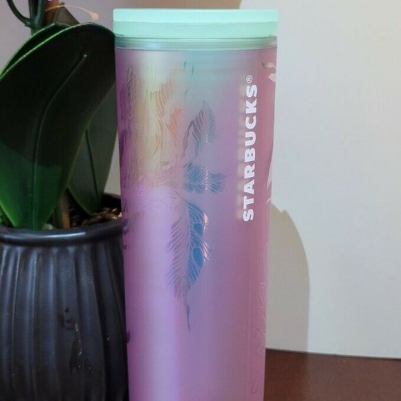 Starbucks 2022 Iridescent Mermaid Siren Soft Touch Tumbler Hot & Cold 16oz - Picture 2 of 5